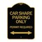 Signmission Car Share Parking Permit Required W/ Bidirectional Arrow Heavy-Gauge Alum, 18" x 24", BG-1824-24288 A-DES-BG-1824-24288 - alternate 1